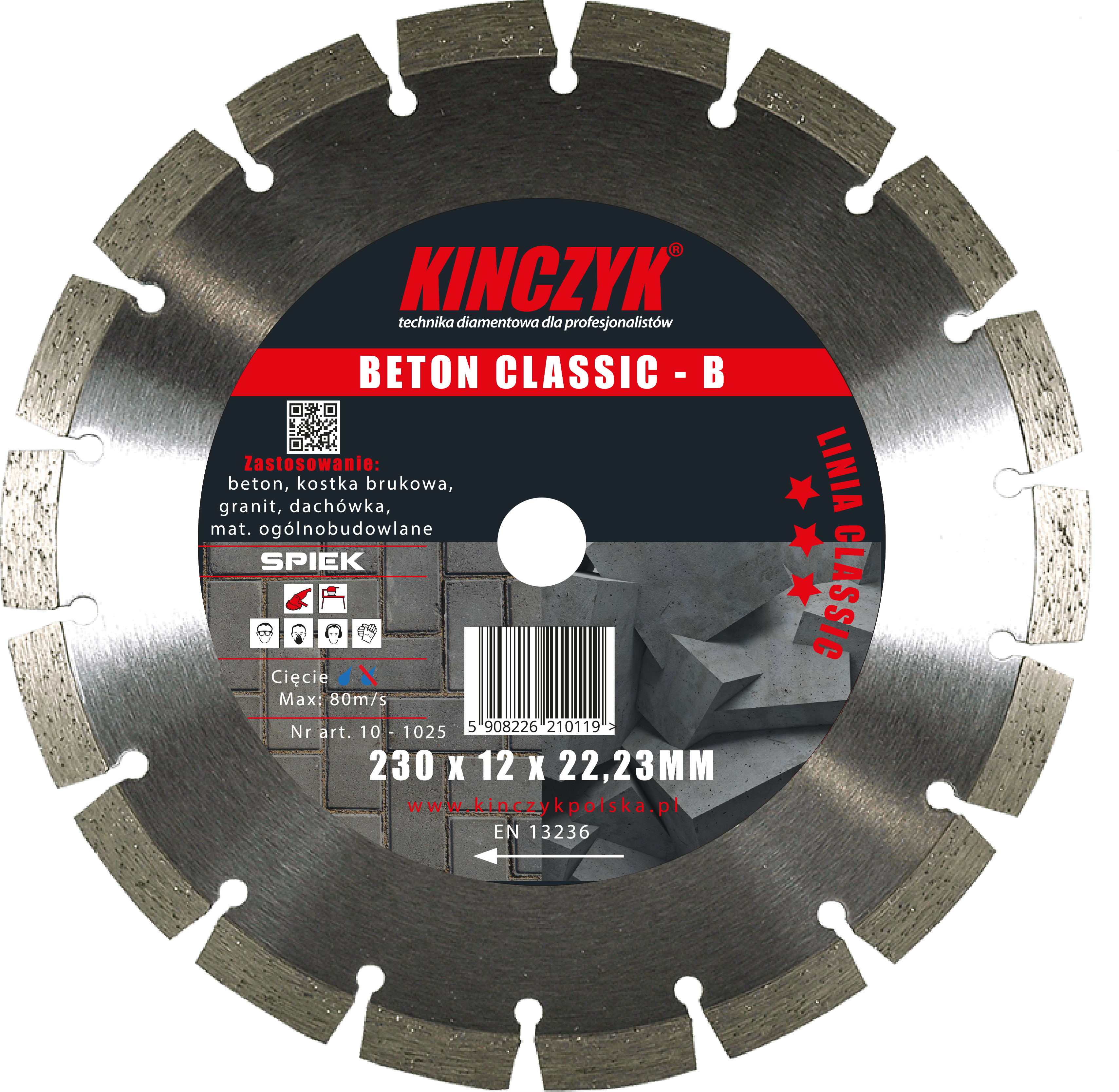 KIŃCZYK Tarcza diamentowa do cięcia BETON CLASSIC-B 350 MM