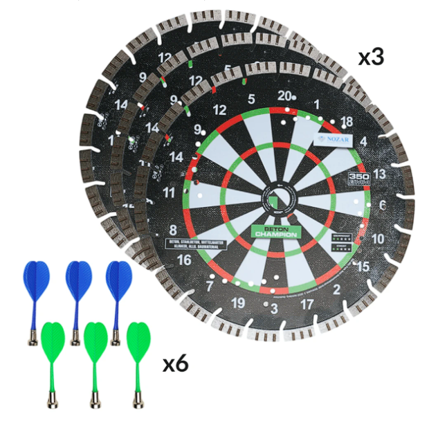 Tarcza diamentowa do kostki brukowej Nozar Beton Champion 350 mm zestaw Dart