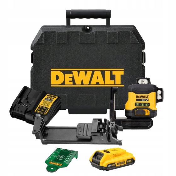 Kompaktowy zielony zestaw laserowy Dewalt DCLE34031D1 18V XR 3x360