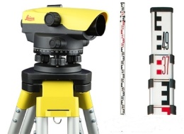 Niwelator optyczny Leica NA320 – zestaw ze statywem i łatą