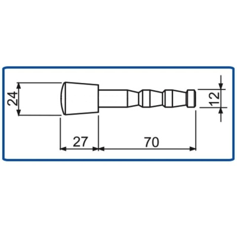 Reper ścienny 5M ze stali nierdzewnej 97x24 mm